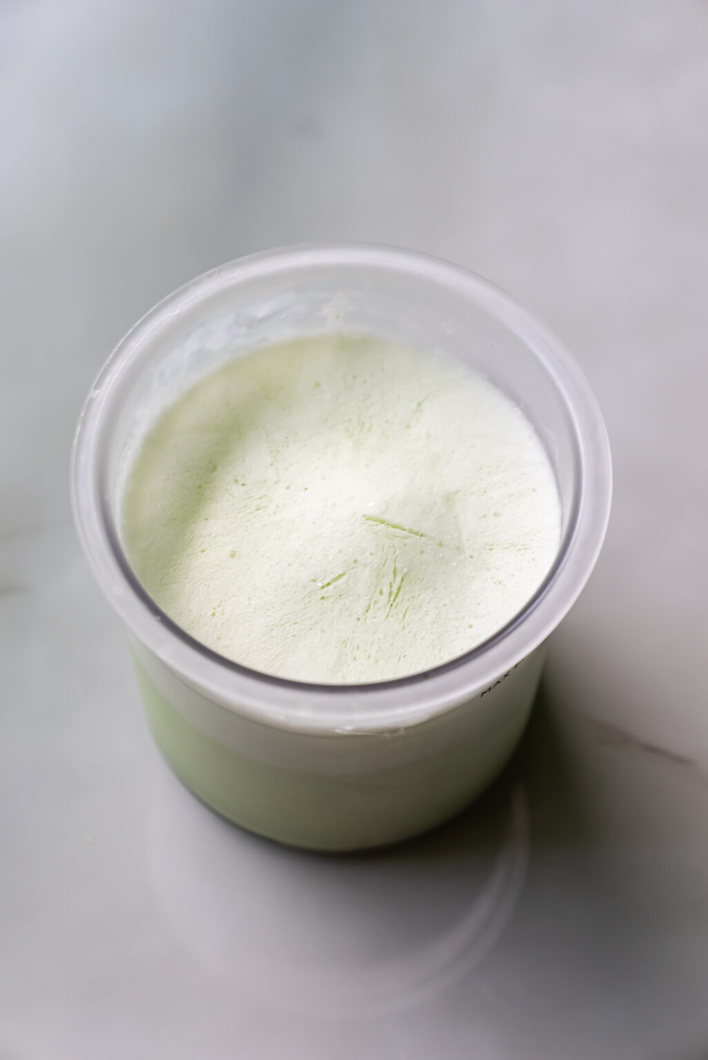 process of making Pistachio Protein Ice Cream