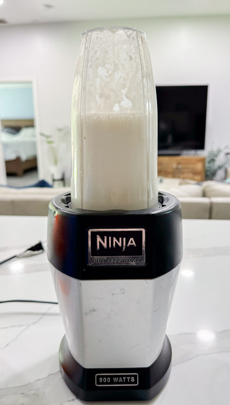 in progress shot of lemon protein ice cream.